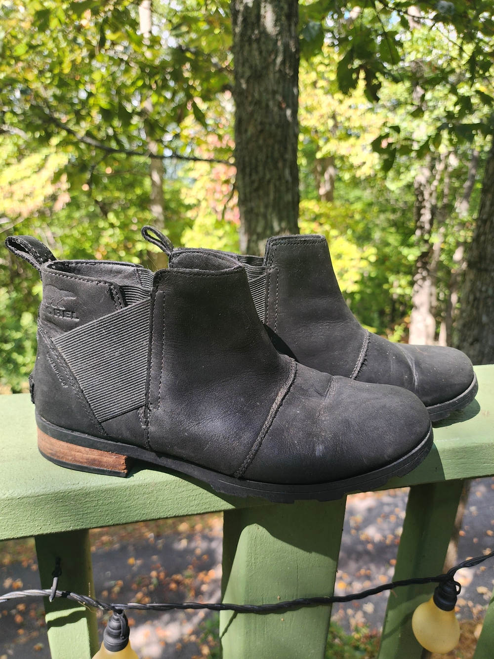 SOREL black Leather Booties